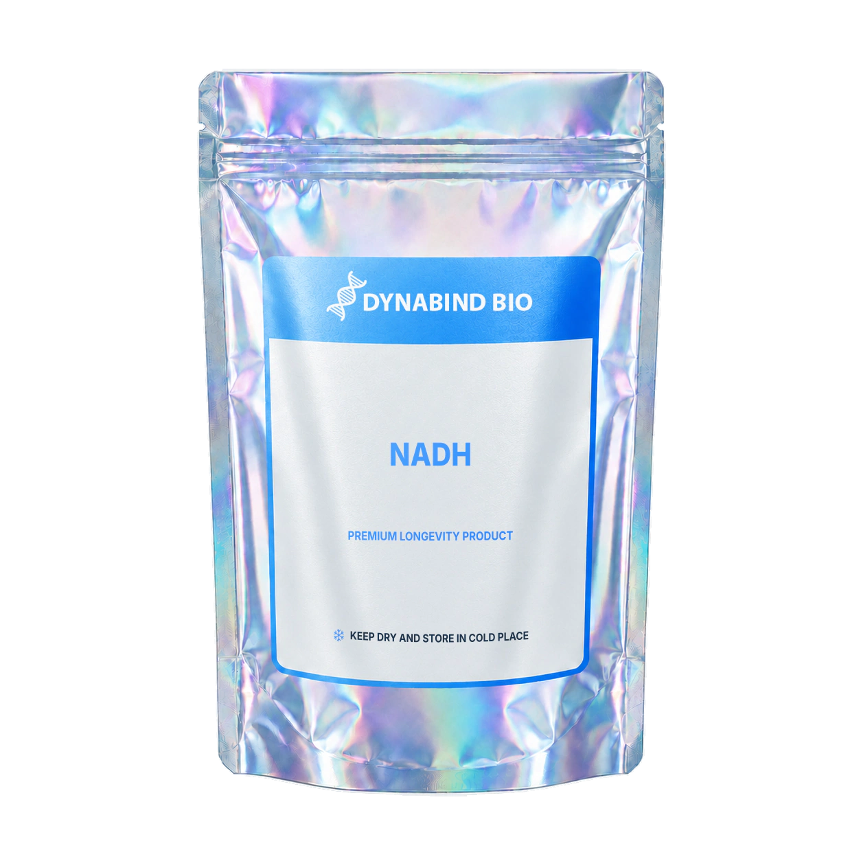 NADH supplement pouch for mitochondrial electron transfer, ATP and fatigue research by DynaBind Bio